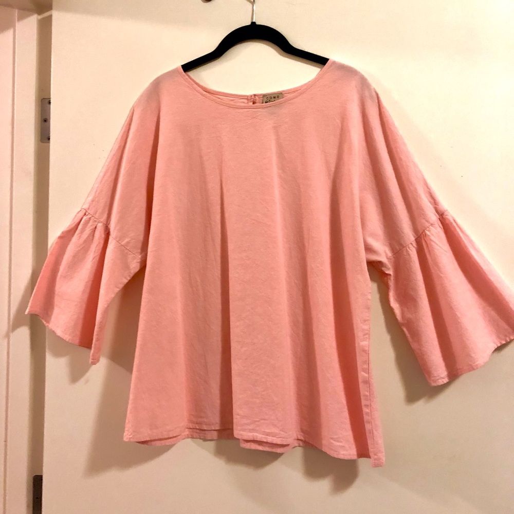 Adorable pink linen-like top